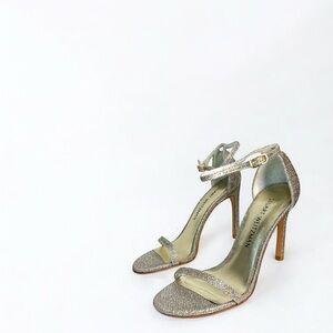 Stuart Weitzman NudistSong Glitter Heels Champagne Gold 6M